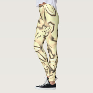 Grüne Acrylformen, gebrannter Geige Leggings