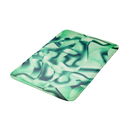 Grüne Acrylformen in schmalen Minztönen Badematte (Schrägansicht)