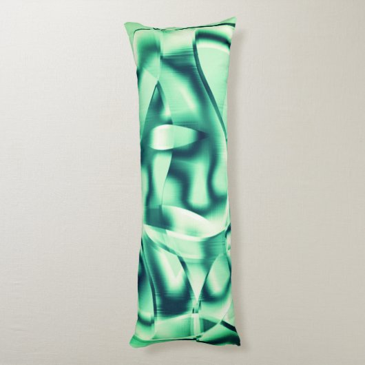 Grüne Acrylformen mit spitzen Pfefferminztönen Seitenschläferkissen (Rückseite (Vertikal))