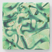 Grüne Acrylformen mit spitzen Pfefferminztönen Steinuntersetzer (Vorderseite)