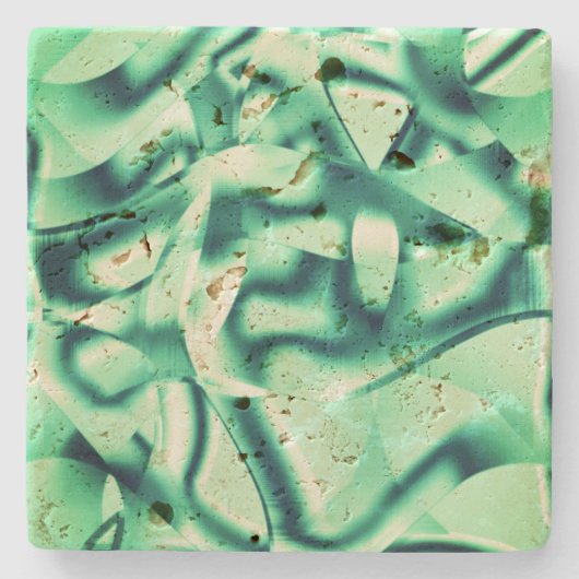 Grüne Acrylformen mit spitzen Pfefferminztönen Steinuntersetzer (Vorderseite)