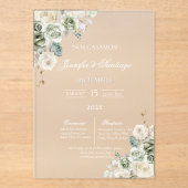 Grüne Acrylhochzeit Acryleinladungen (Vorderseite)