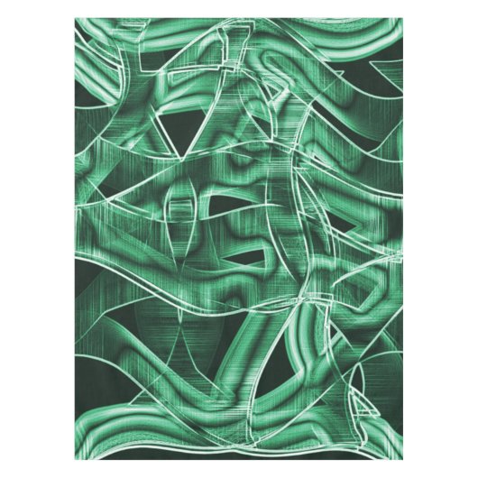 Grüne Acrylleiste, überquert Tischdecke (Vorderseite)