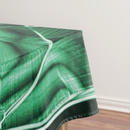 Grüne Acrylleiste, überquert Tischdecke