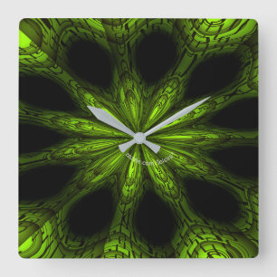grüne Acrylmauer Quadratische Wanduhr