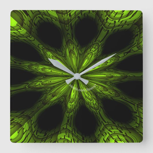 grüne Acrylmauer Quadratische Wanduhr (Vorderseite)