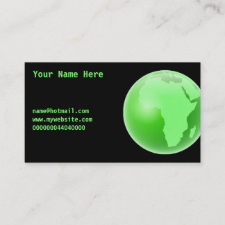 Grüne Afrika-Kugel, Ihr Name hier, Visitenkarte