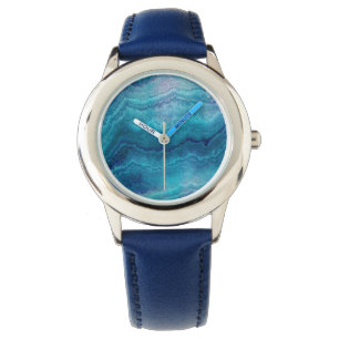 Grüne Agate Textur Armbanduhr