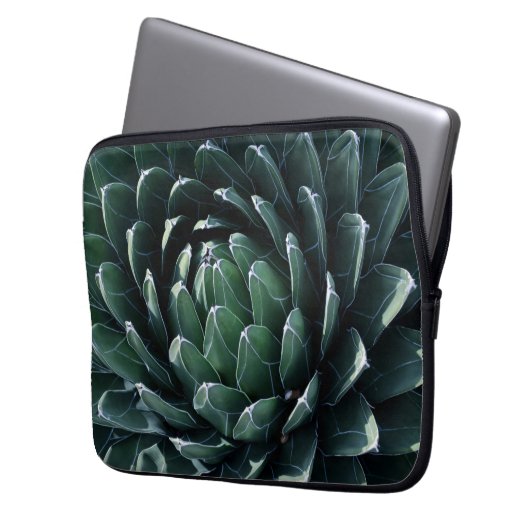 Grüne Agave Laptopschutzhülle (Vorderseite Links)