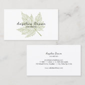 Grüne Ahornblatt-Visitenkarte Visitenkarte (Vorne/Hinten)