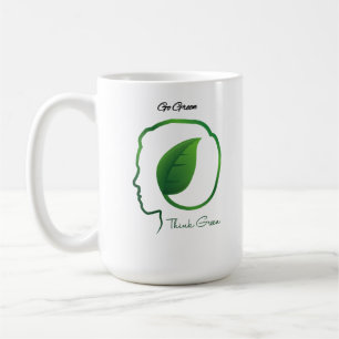 "Grüne Aktionen, größere Morgen" motivierend Kaffeetasse