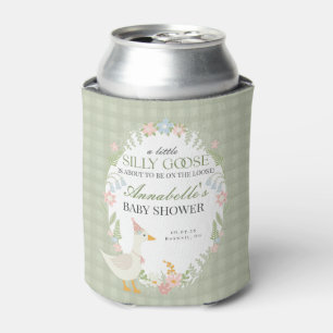 Grüne Alberne Gänse Floral Gingham Baby Dusche Gef Dosenkühler