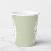 Grüne Alberne Gänse Floral Gingham Baby Dusche Gef Pappbecher (Links)