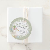 Grüne Alberne Gänse Floral Gingham Birthday Party Geschenkanhänger (Beispiel)