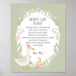 Grüne Alberne Gänse Floral Gingham Dont Say Baby Poster