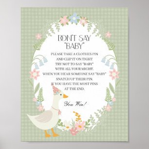 Grüne Alberne Gänse Floral Gingham Dont Say Baby Poster
