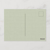 Grüne Alberne Gänse Floral Gingham Erster Geburtst Postkarte (Rückseite)