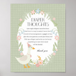 Grüne Alberne Gänse Gingham Windeln Gedanken Poster