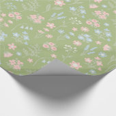 Grüne Alberne Gänsefrühlingsblume Geschenkpapier (Ecke)