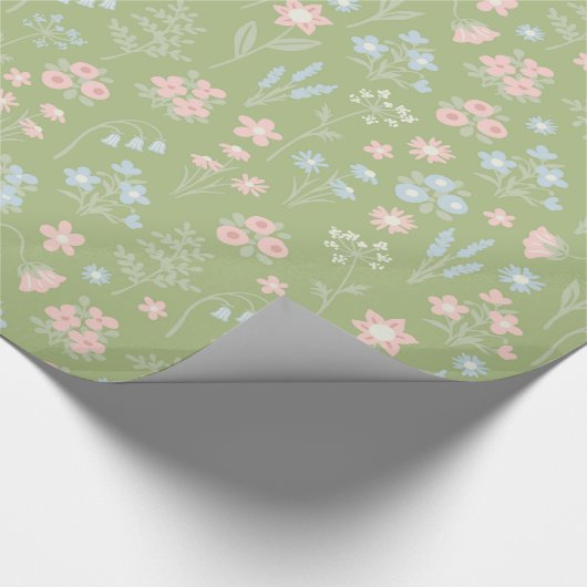 Grüne Alberne Gänsefrühlingsblume Geschenkpapier (Ecke)