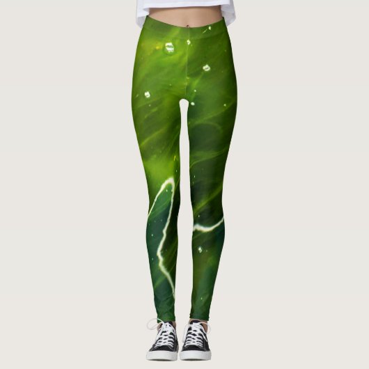 Grüne Algen und Wasser Leggings (Vorderseite)