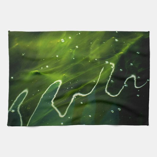 Grüne Algen und Wasserktcnm Geschirrtuch (Horizontal)
