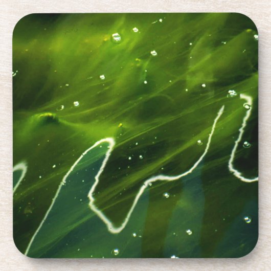 Grüne Algen und Wasserküste Getränkeuntersetzer (Vorderseite)