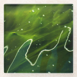 Grüne Algen- und Wasserküste Glasuntersetzer
