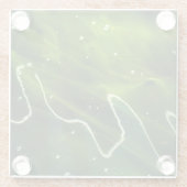 Grüne Algen- und Wasserküste Glasuntersetzer (Rückseite)