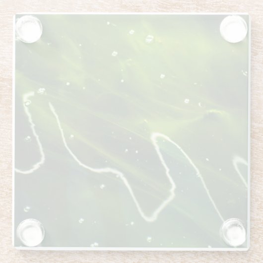 Grüne Algen- und Wasserküste Glasuntersetzer (Rückseite)