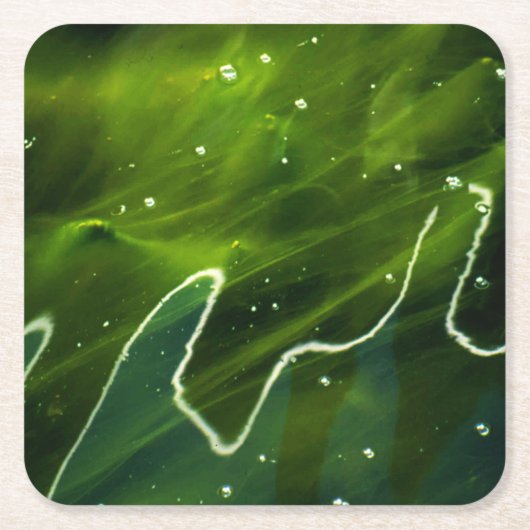 Grüne Algen und Wasserküste Rechteckiger Pappuntersetzer (Vorderseite)