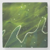 Grüne Algen und Wasserküste Steinuntersetzer (Vorderseite)