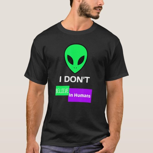 Grüne Alien, an die ich nicht glaube T-Shirt (Vorderseite)