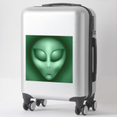 Grüne Alien Aufkleber (Koffer)