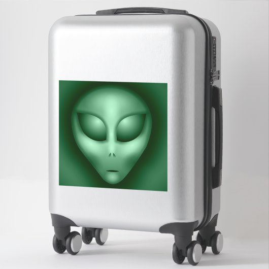 Grüne Alien Aufkleber (Koffer)