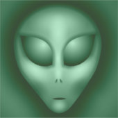 Grüne Alien Aufkleber (Vorderseite)