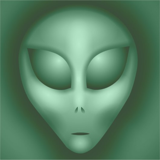 Grüne Alien Aufkleber (Vorderseite)