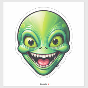 Grüne Alien Aufkleber