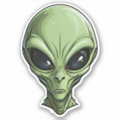 Grüne Alien Aufkleber (Vorderseite)
