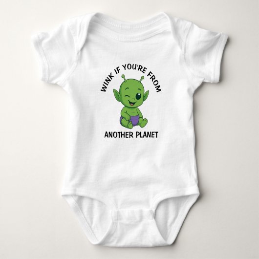 Grüne Alien Baby Strampler (Vorderseite)