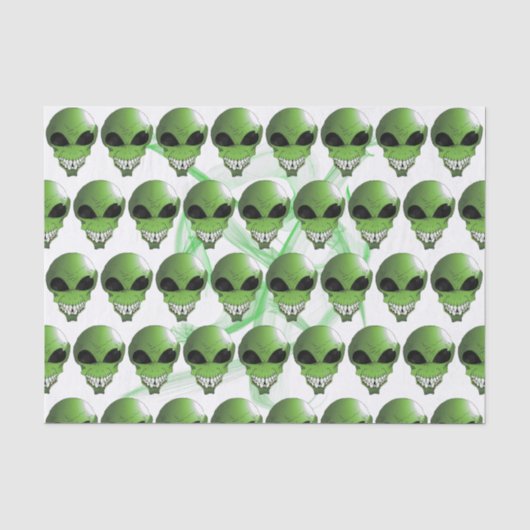 Grüne Alien Benutzerdefiniertes 10lb-Tissue-Papier Seidenpapier (Vorderseite)