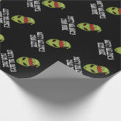 Grüne Alien elf Kopf schwarz Weihnachten Geschenkpapier (Ecke)