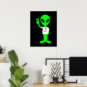 Grüne Alien "I Liebe Earth" Poster (Heimbüro)
