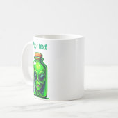 Grüne Alien in einer Flasche Neon Sci-Fi Illustrat Kaffeetasse (Vorderseite Links)