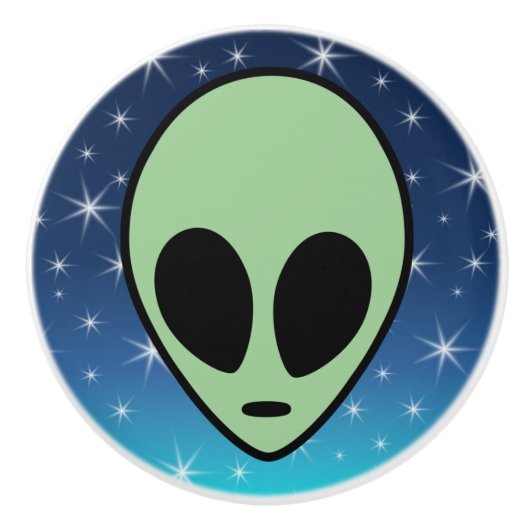 Grüne Alien Keramikknauf (Vorderseite)