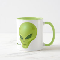 Grüne alien-Kopf-Tasse (ayy lmao)