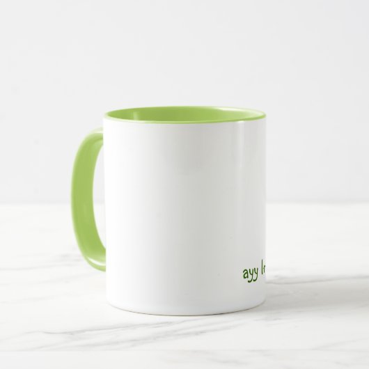 Grüne alien-Kopf-Tasse (ayy lmao) Tasse (Vorderseite Links)