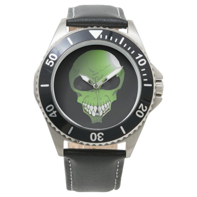 Grüne Alien Männeruhr Armbanduhr (Vorderseite)