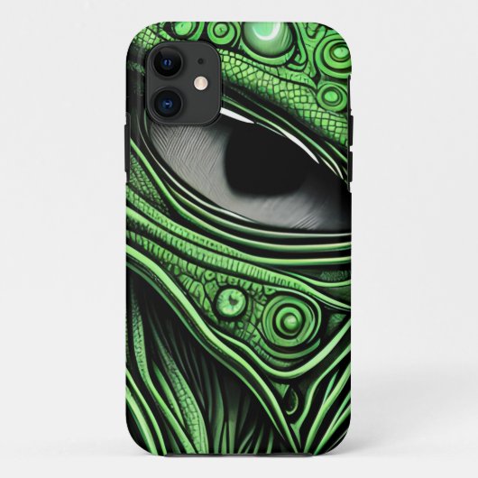 Grüne Alien mit degenerativen Linien Case-Mate iPhone Hülle (Rückseite)