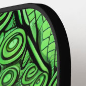 Grüne Alien mit degenerativen Linien Pickleball Schläger (Linke Seite)